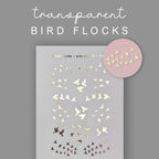 Transparent Bird Flock Sticker - Foiled Clear Deco Sticker