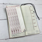 Hobonichi Weeks Foiled Day & Date Stickers: Blush Planner Stickers