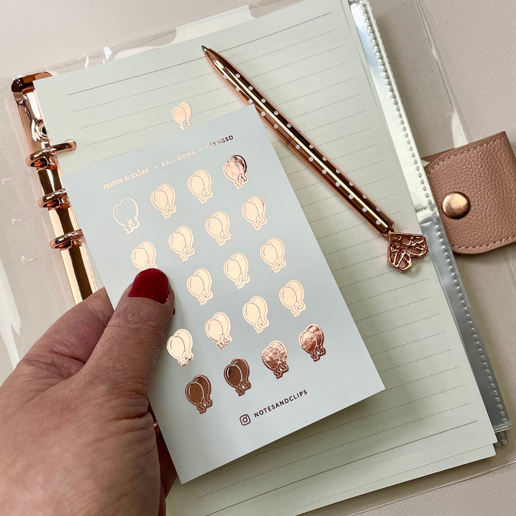 Foiled Balloon Planner Stickers: Birthday Reminder Icons