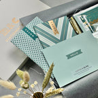 Green & Metallic Gold Chevron Stationery Gift Set