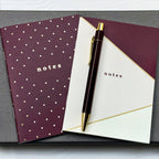 Stationery Box - Cream and Burgundy - Letterbox Gift
