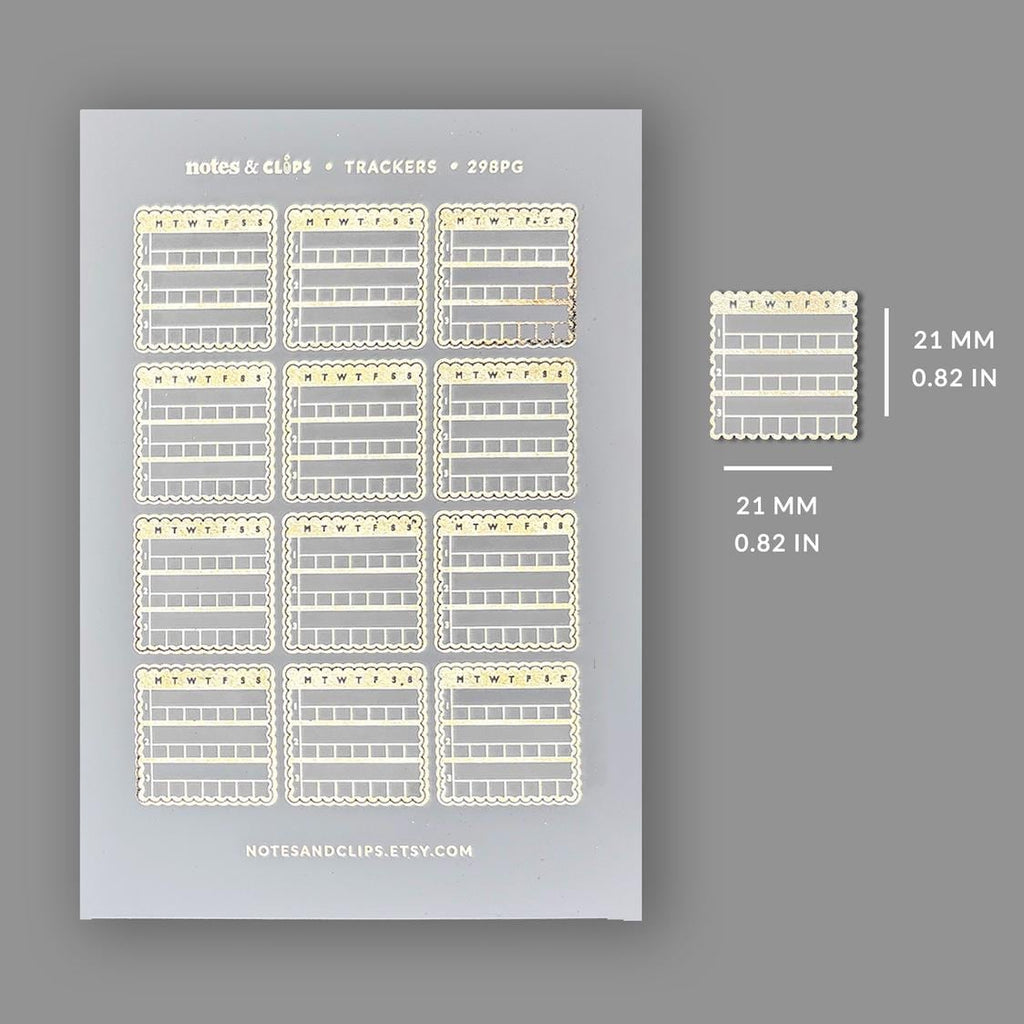 Foiled Weekly Tracker Stickers