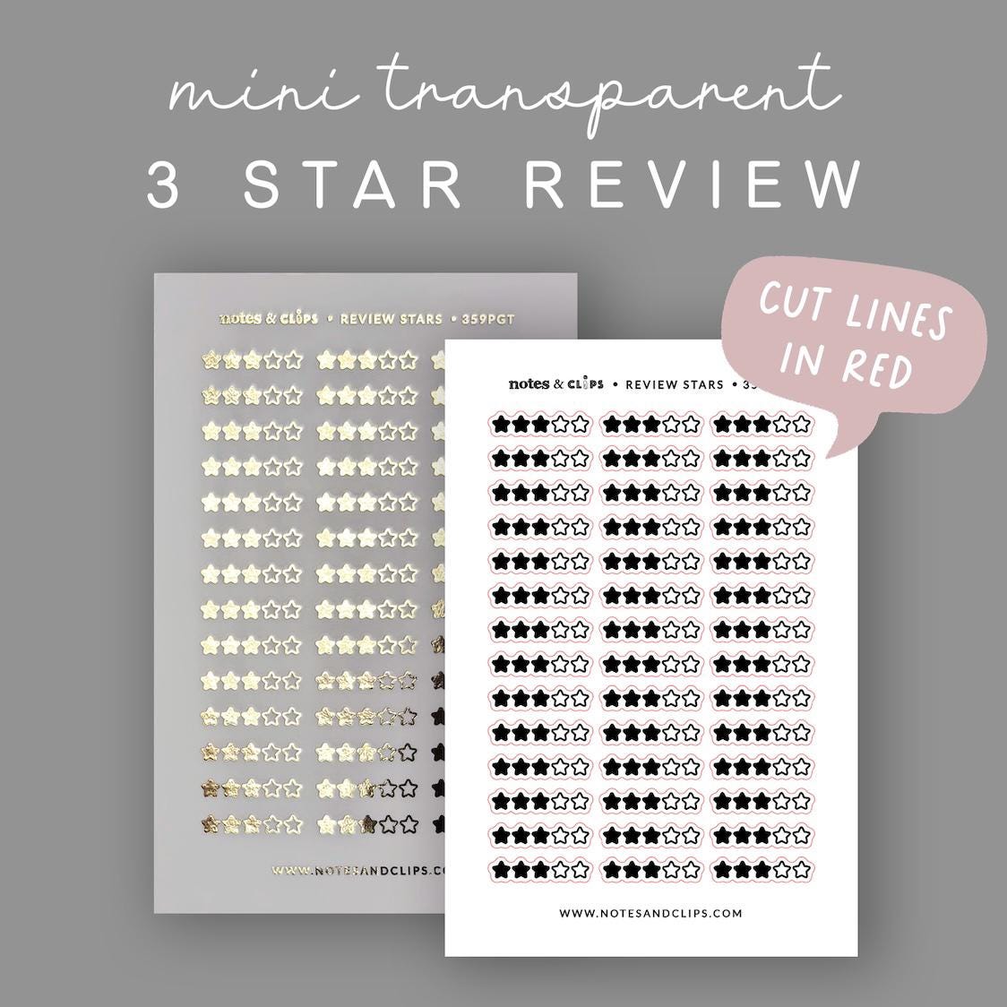 Foiled Star Rating Stickers - Clear or White Sticker Paper