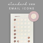Foiled Email Planner Stickers: 9mm Icon Stickers