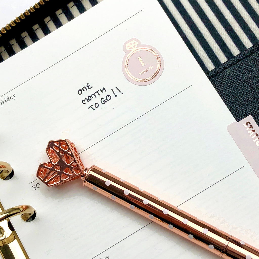 Foiled Countdown Wedding Planning Stickers