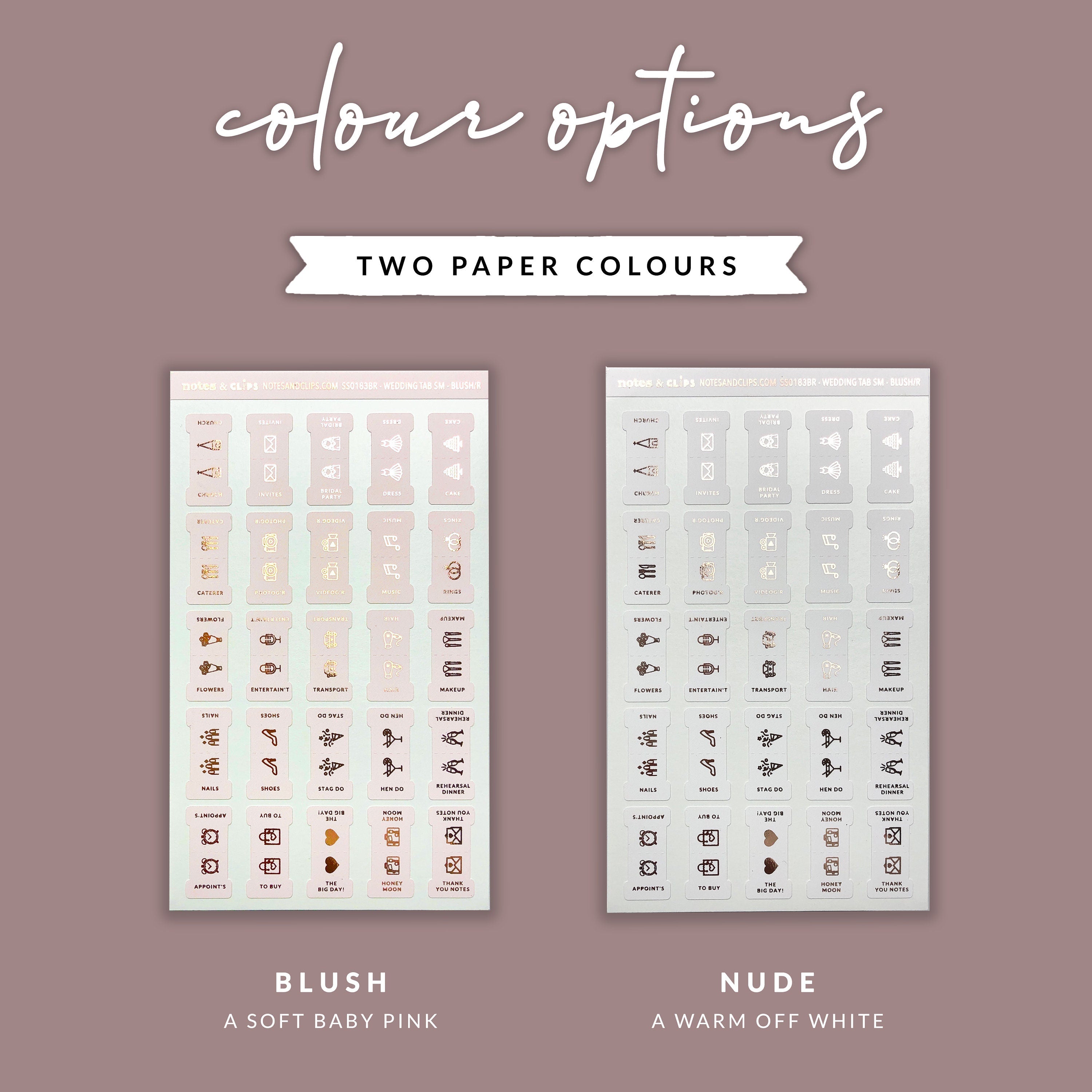 Foiled Wedding Planner Tabs: Small Stickers