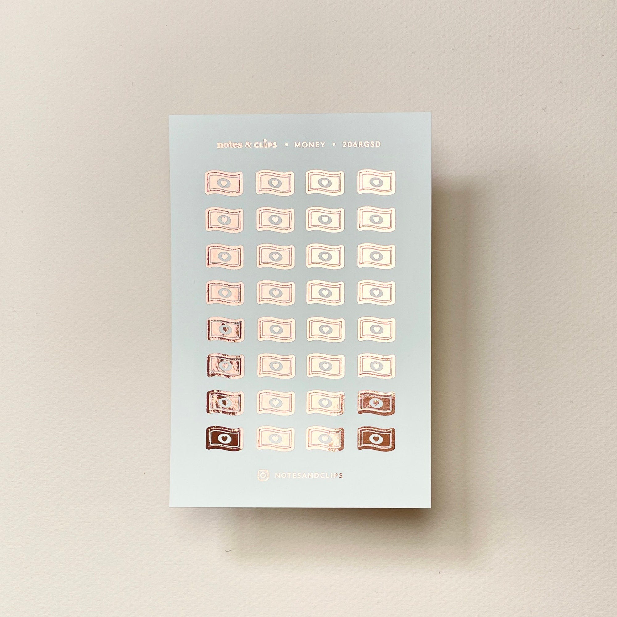 Foiled Money Icon Stickers: Planner Payday Stickers