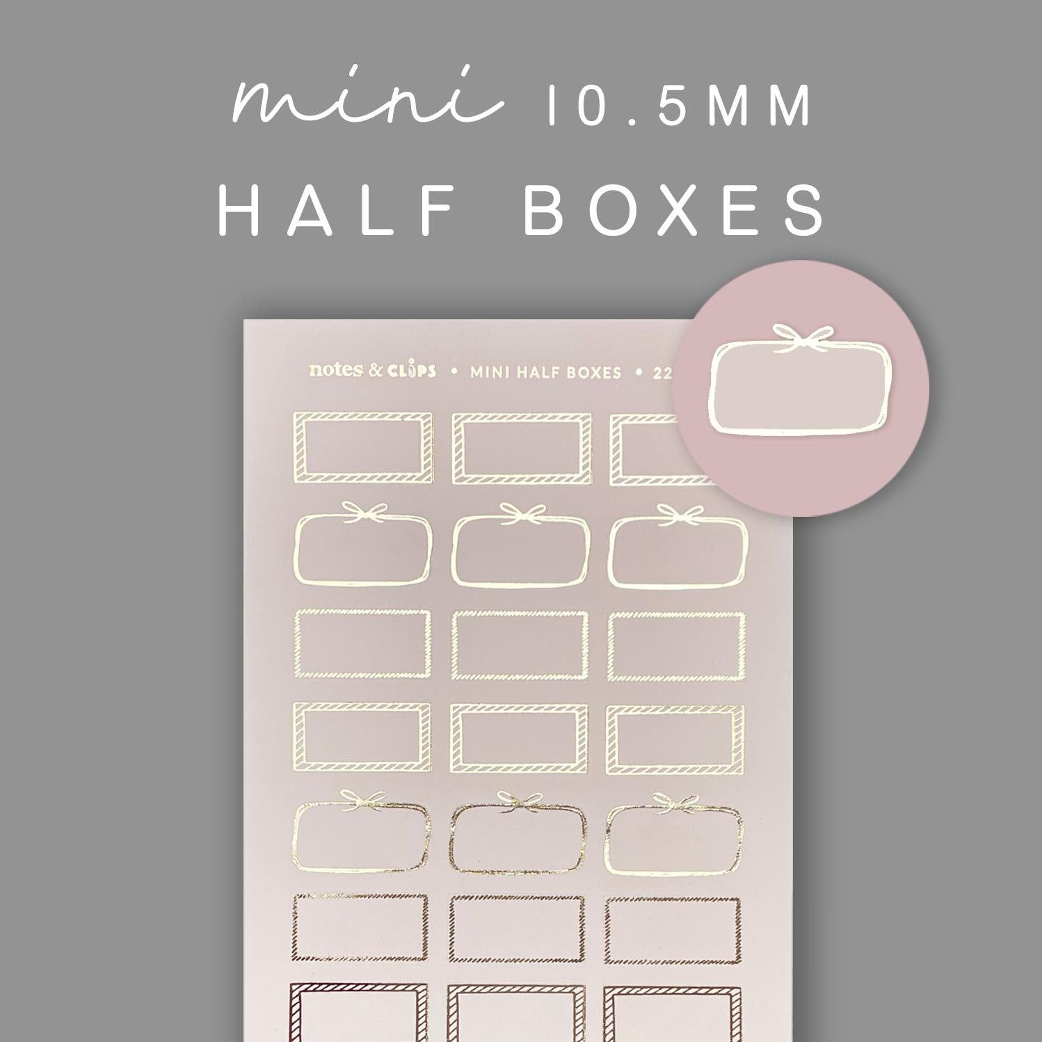 Blush Pink Foiled Mini Half Box Planner Stickers: Hobonichi Weeks
