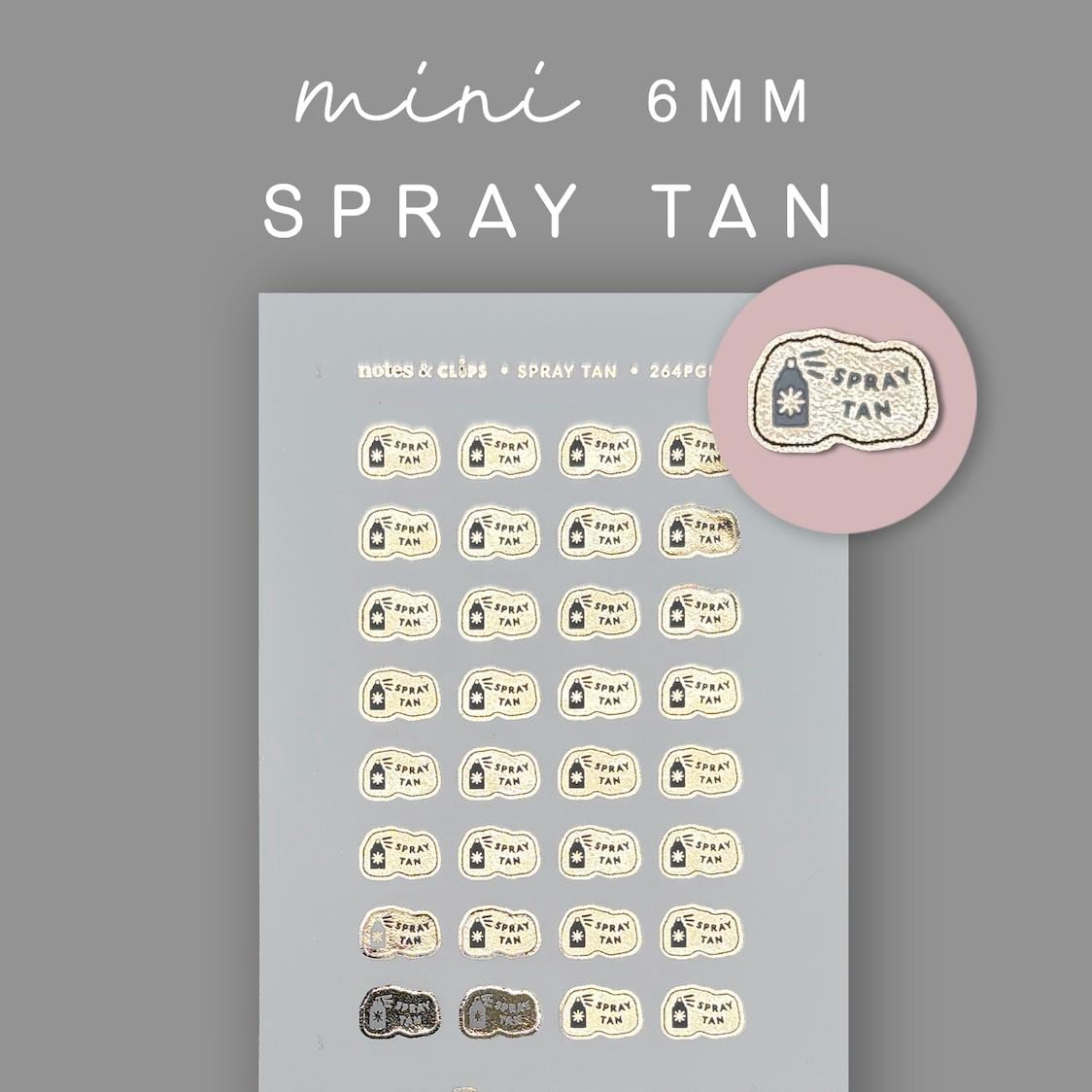 Foiled Spray Tan Planner Stickers: Mini Beauty Icons