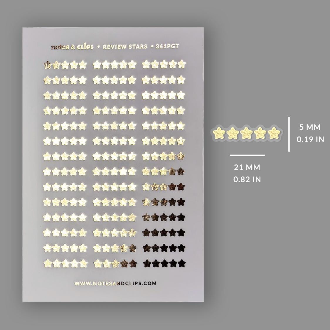 Foiled Star Rating Stickers - Clear or White Sticker Paper