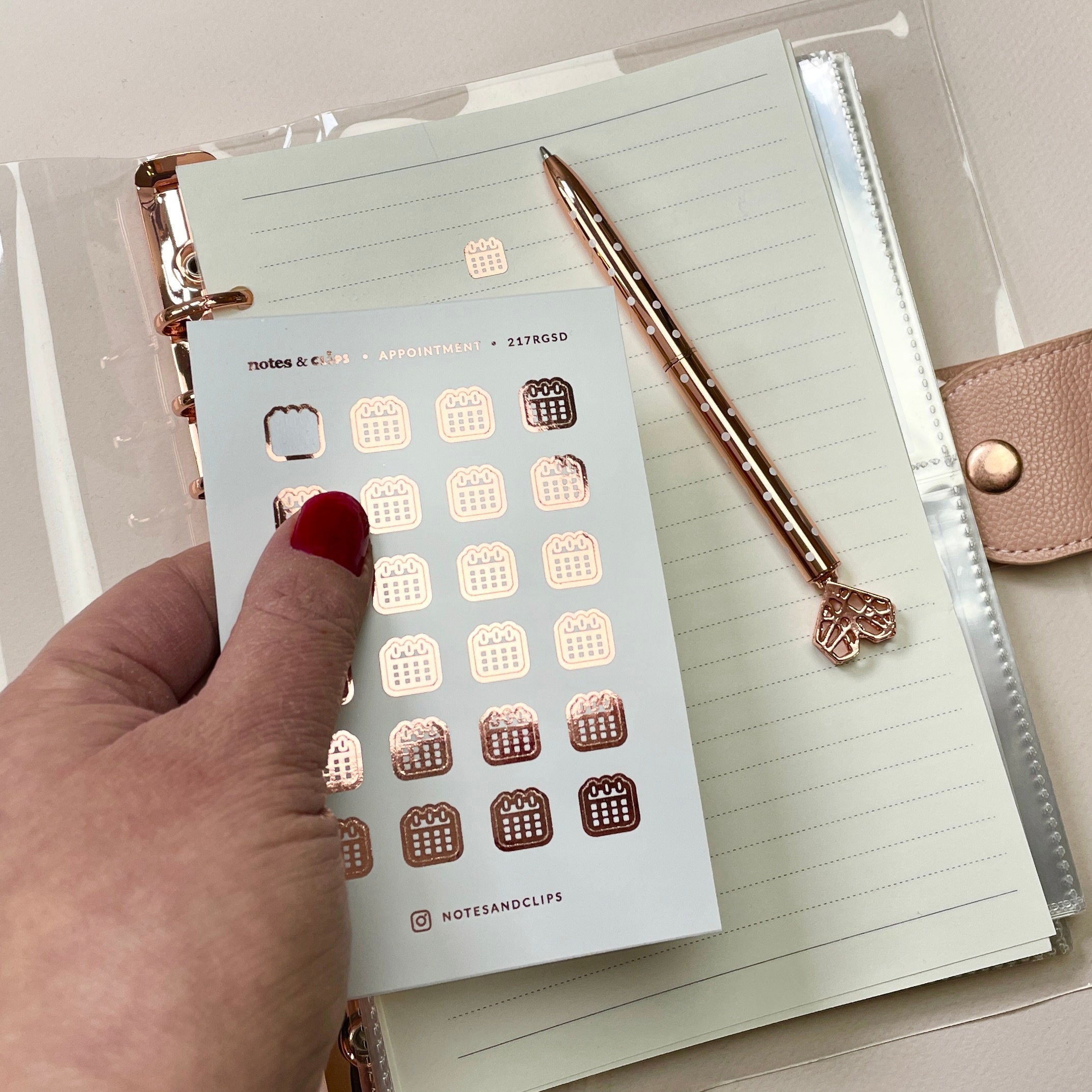 Foiled Appointment Planner Stickers: Calendar Icons
