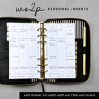 Minimalist Personal Planner Inserts: Undated WO2P, Self Care, 3 Month