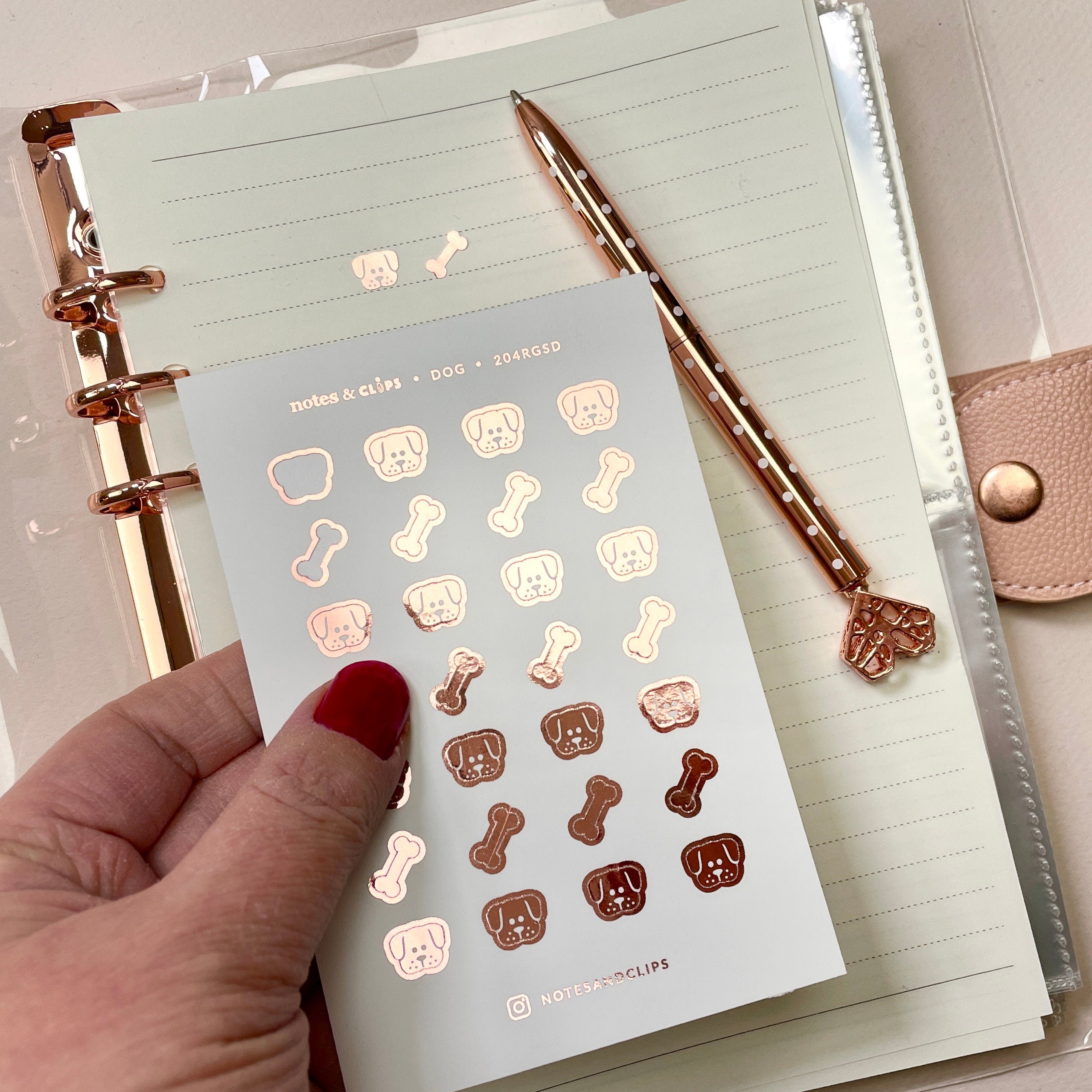 Foiled Dog Planner Stickers: Pet Icons