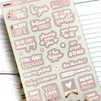 Motivation Stickers, Inspirational Stickers, Blush Pink and Rose Gold
