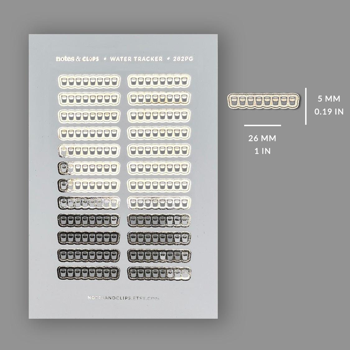Foiled Water Tracker Stickers: Mini Planner Icons
