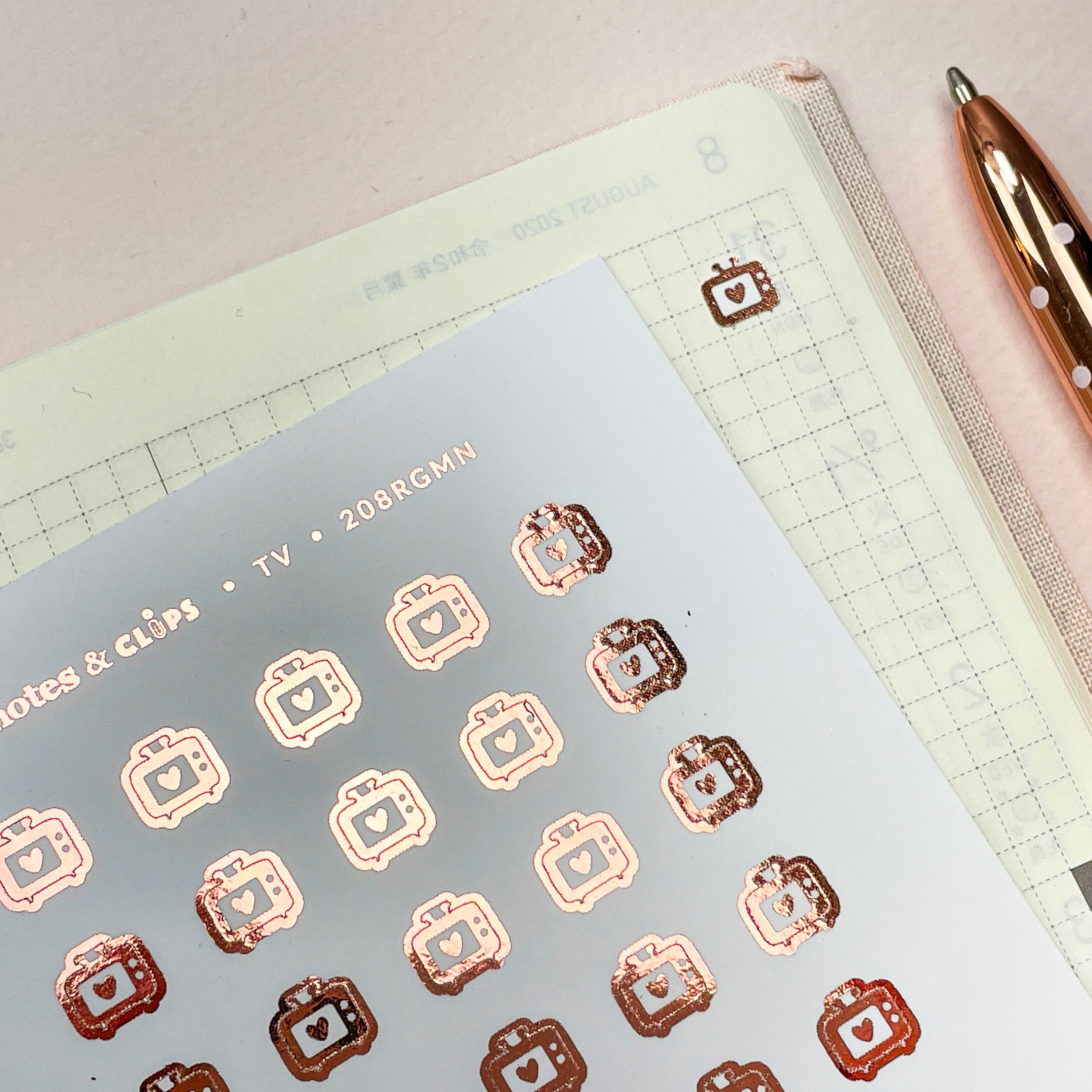 Foiled TV Planner Stickers: Mini Icon Stickers