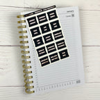 Black & Foil Medium Tab Stickers