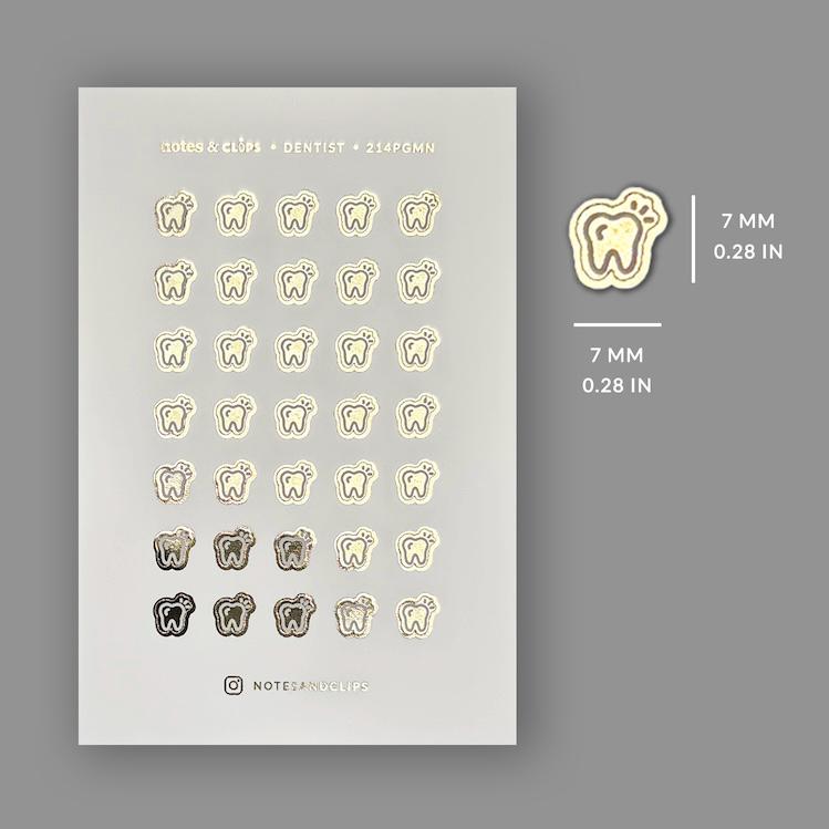 Gold Foil Dentist Appointment Planner Stickers: Mini Icon Stickers