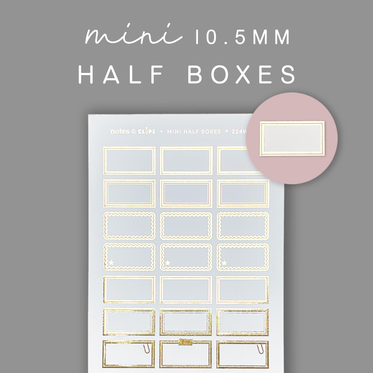 Blush Pink Foiled Mini Half Box Planner Stickers: Hobonichi Weeks