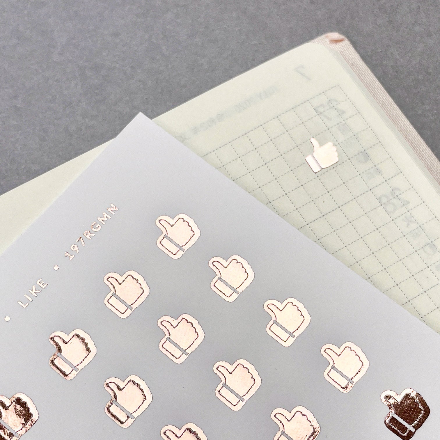 Foil Planner Stickers: Mini Thumbs Up/Down Icons - Gold or Rose Gold