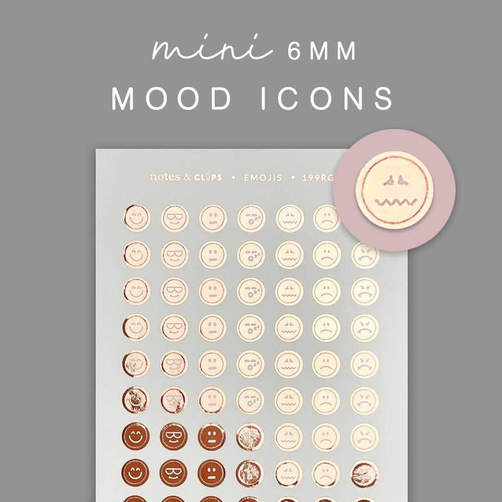 Mini Emoji Planner Stickers: Mood Icons