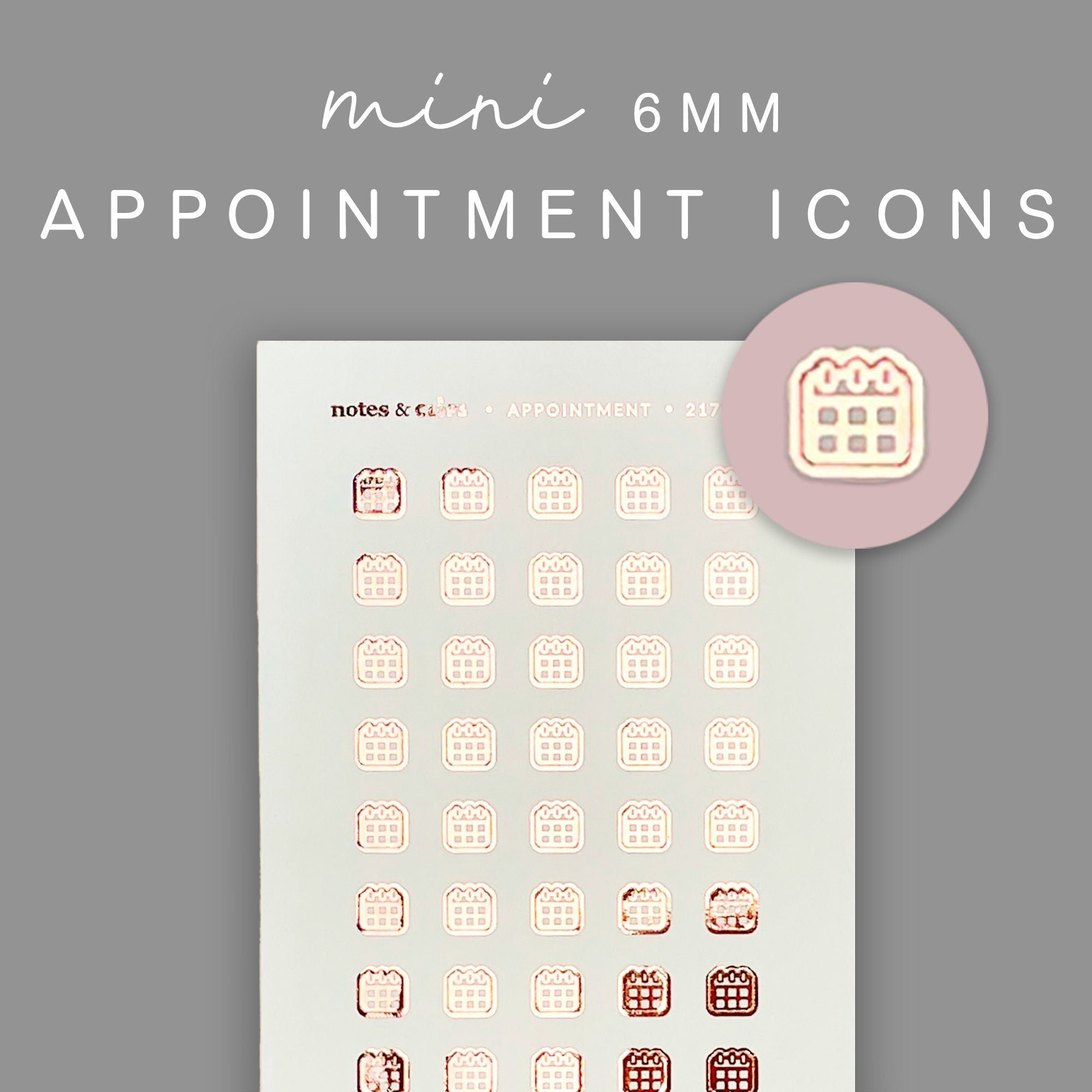 Mini Appointment Stickers: 6mm Foiled Planner Stickers