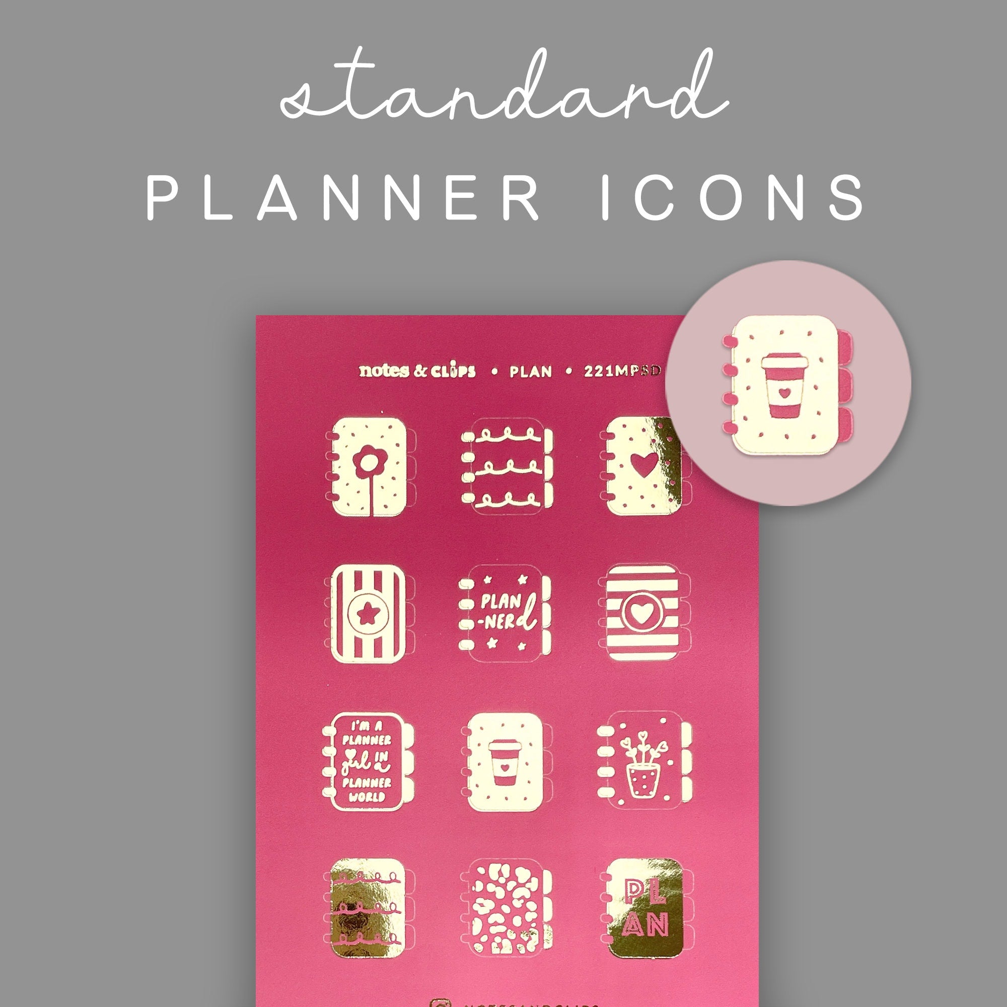 Foiled Planner Time Stickers: Decorative Planning Stickers