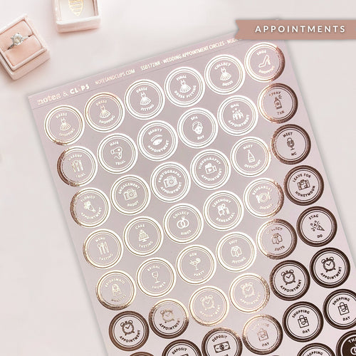 Foiled Appointment Stickers - Wedding Planning Stickers