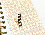 Foiled Checklist Stickers: Heart Planner Stickers