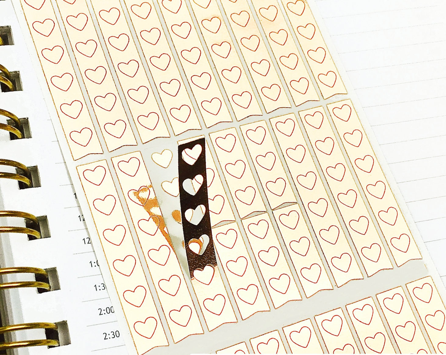 Foiled Checklist Stickers: Heart Planner Stickers