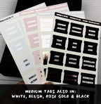 Foiled Medium Tab Month Stickers