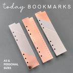 Foiled Planner Bookmarks: Blush Pink Ringbound Page Markers (Set of 3)
