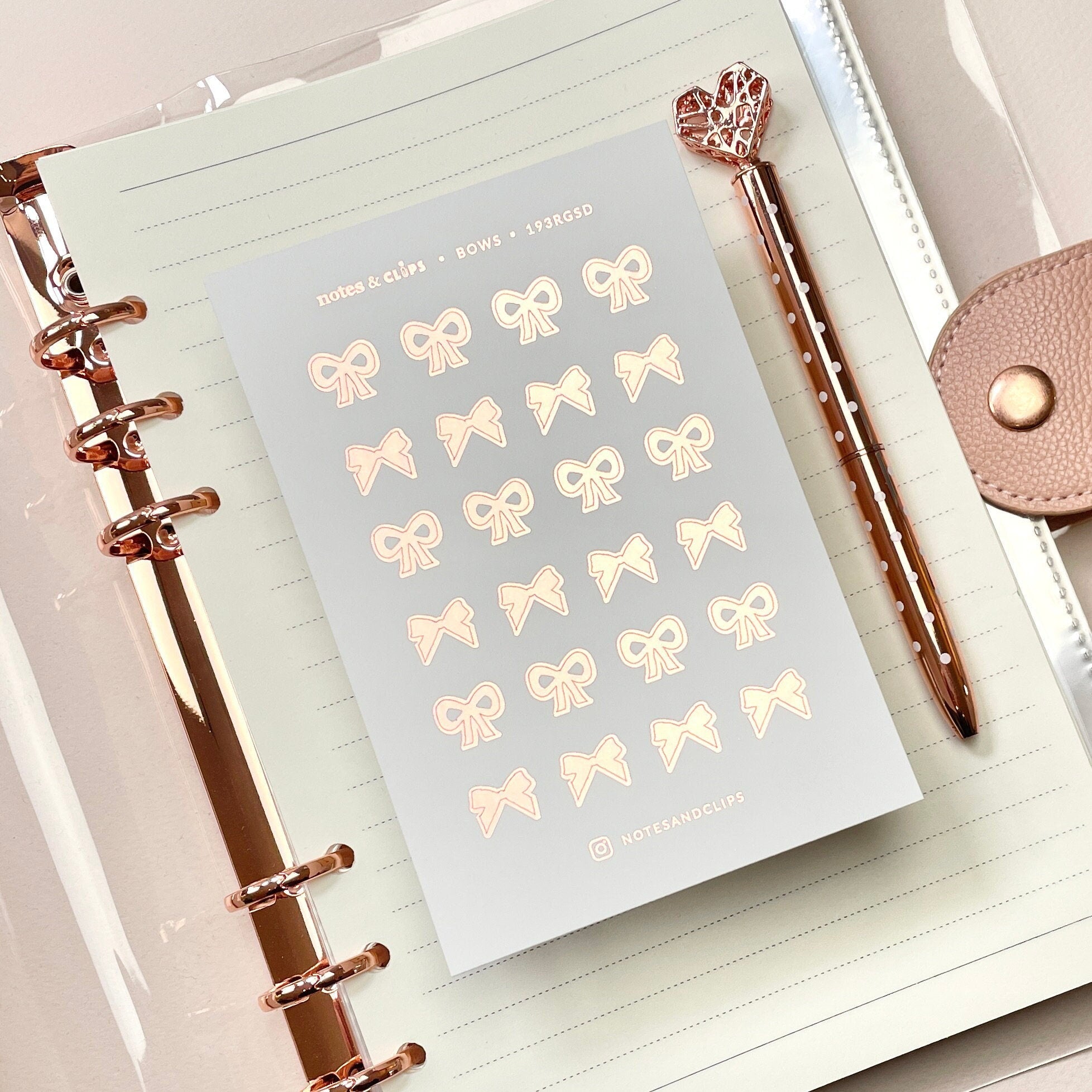Foiled Bow Planner Stickers: Decorative Icon Stickers