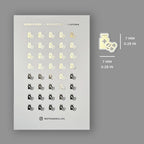 Gold Foil Medication Planner Stickers: Functional Reminder Icons