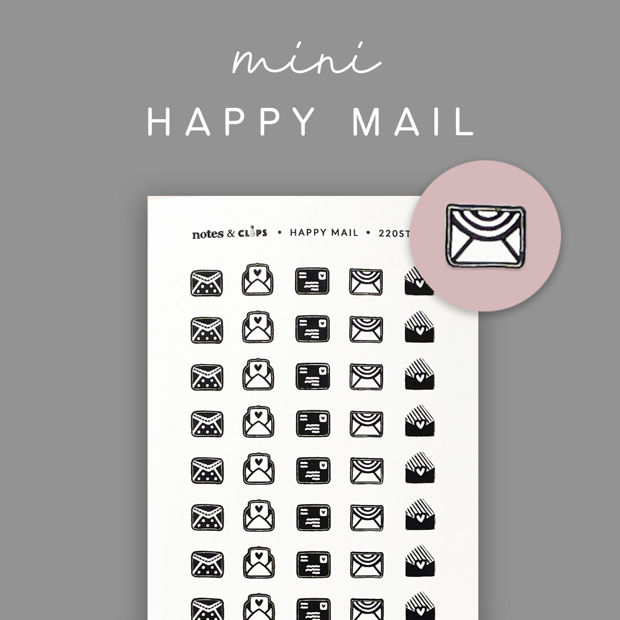 Foiled Happy Mail Mini Planner Icon Stickers