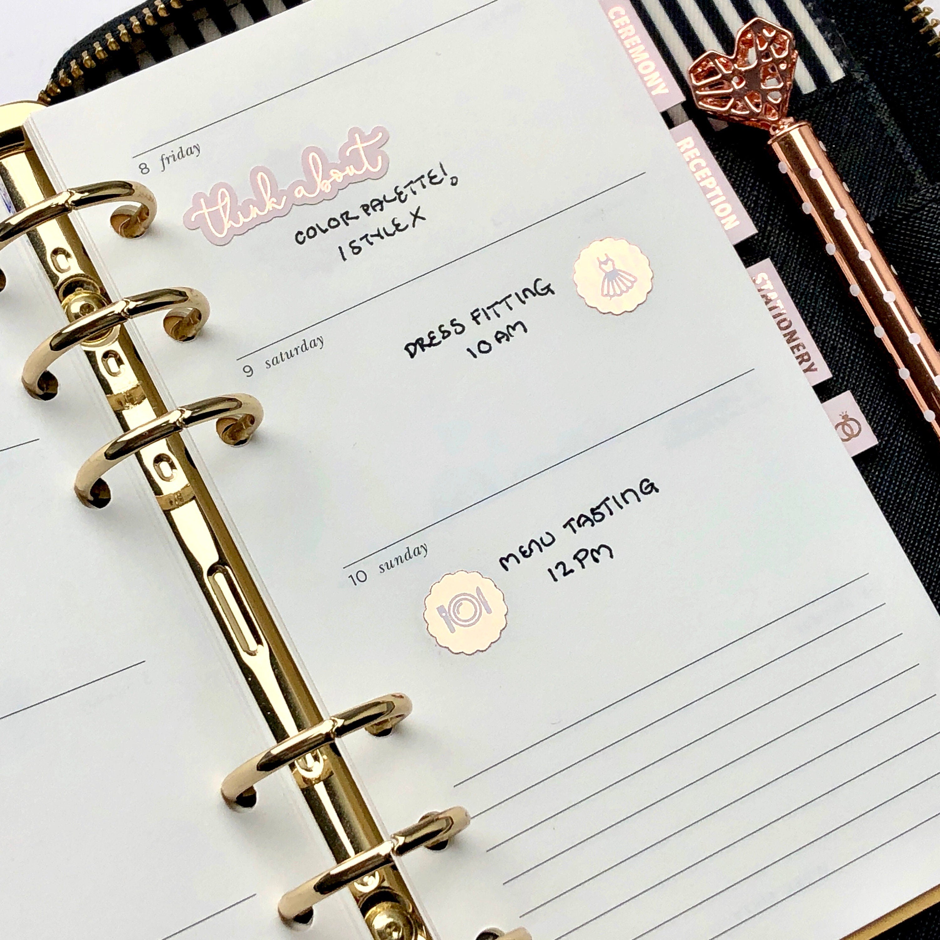 Foiled Wedding Icons - Wedding Planning Stickers