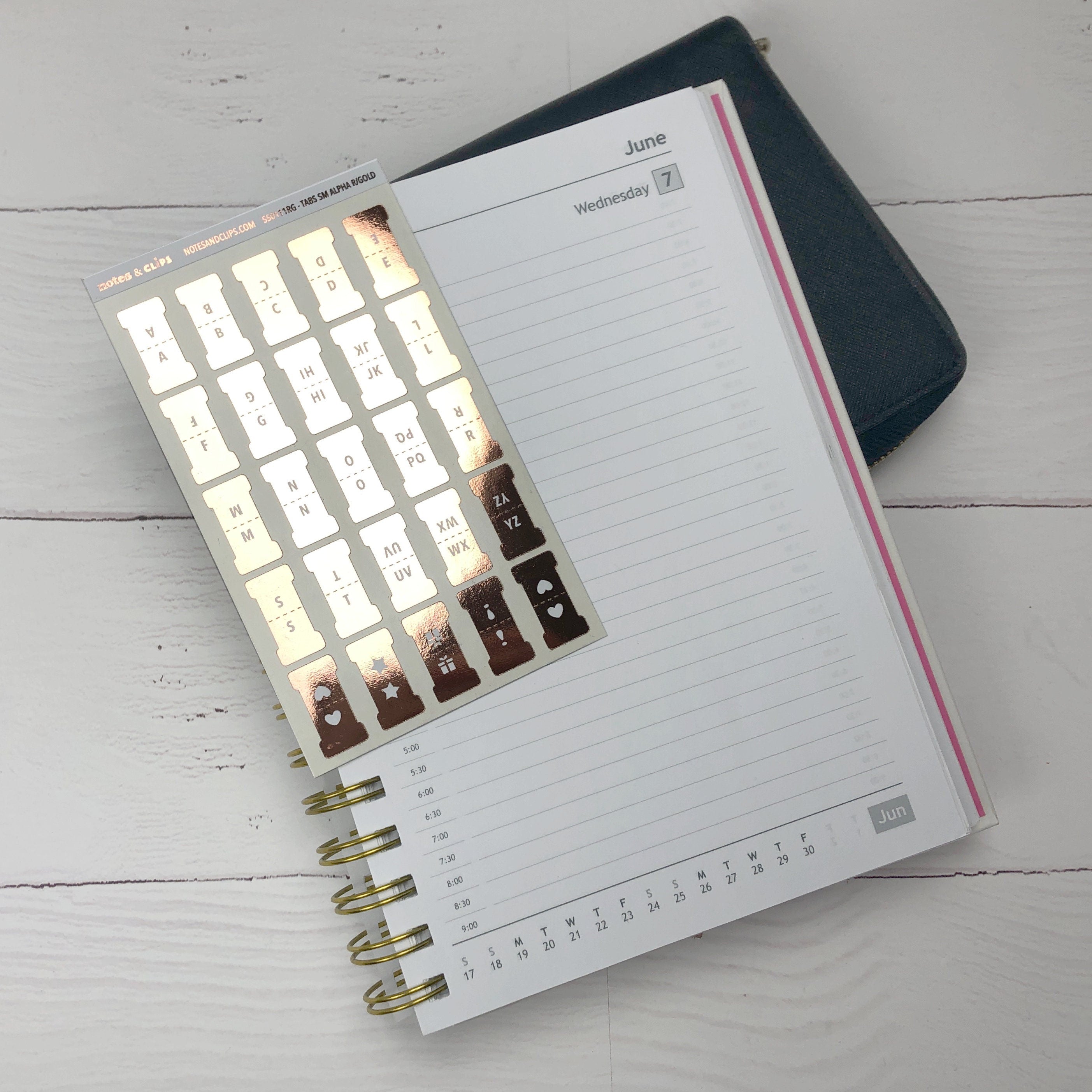 Foiled Index Tab Stickers: A-Z Planner Tabs