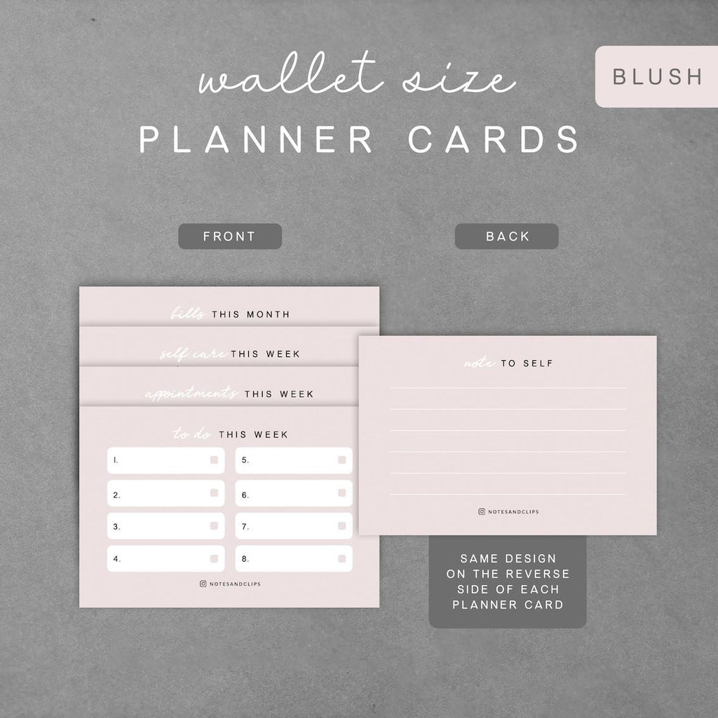 Pack of 8 Planner Cards - Nude, Minimalistic Planner