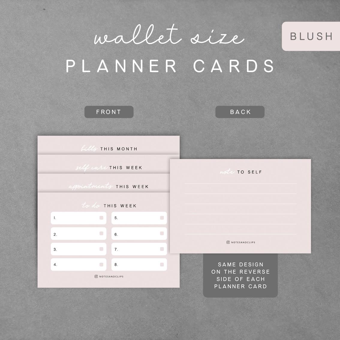Pack of 8 Planner Cards - Nude, Minimalistic Planner