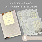 Scripts and Words Sticker Book: Mini Planner Stickers