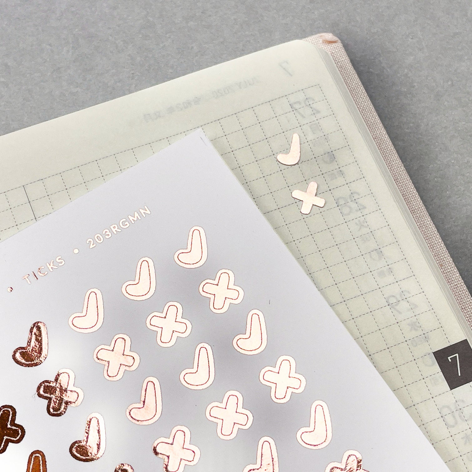 Mini Foiled Tick & Cross Planner Stickers: Bujo Icons