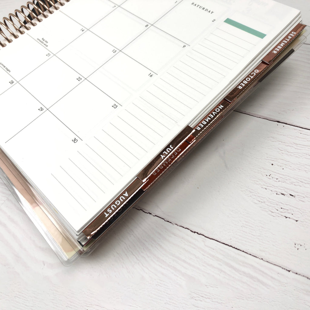 Foiled Large Planner Tab Stickers: Monthly Tab Covers