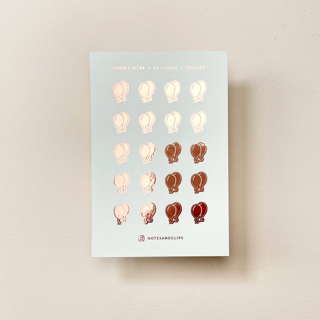 Foiled Balloon Planner Stickers: Birthday Reminder Icons