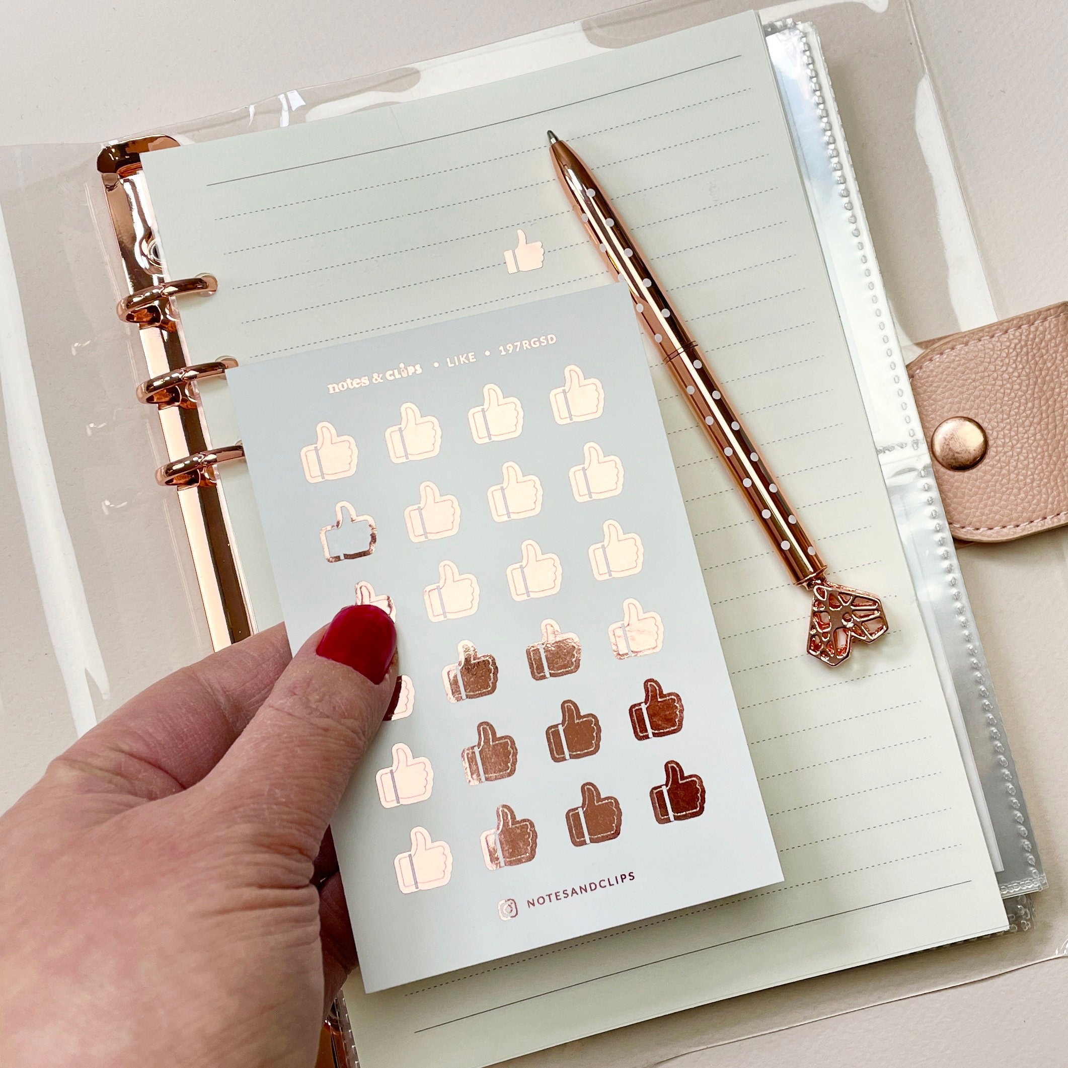 Foiled Thumbs Up Stickers: Planner Icon Stickers