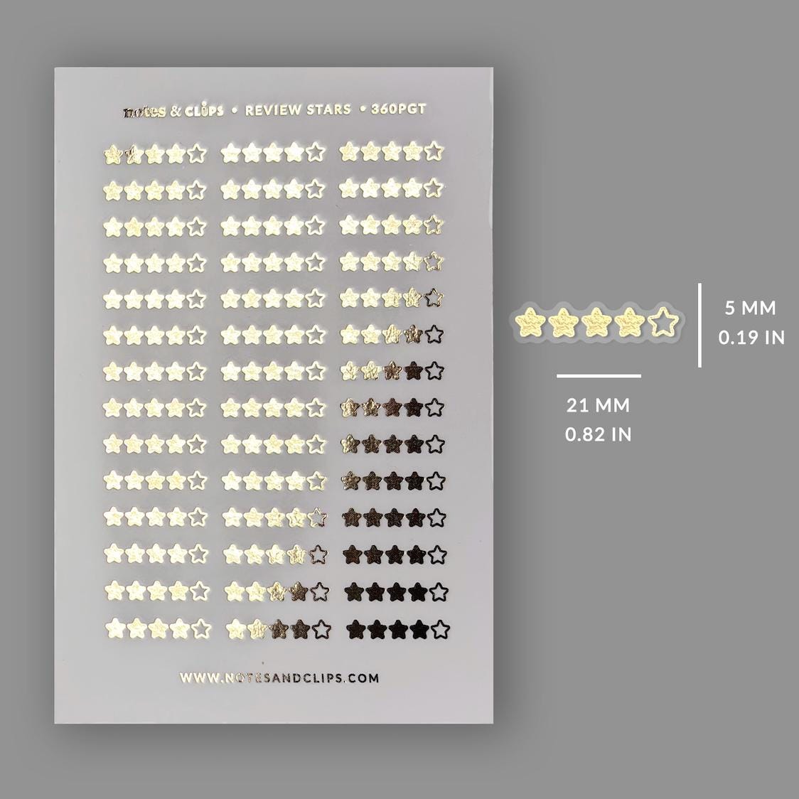 Foiled Star Rating Stickers - Clear or White Sticker Paper