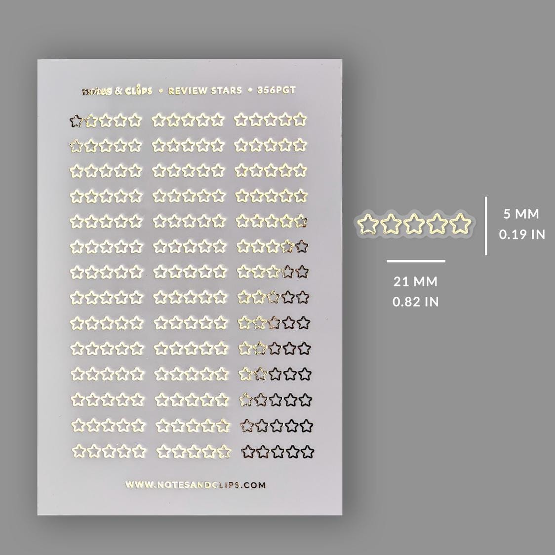 Foiled Star Rating Stickers - Clear or White Sticker Paper