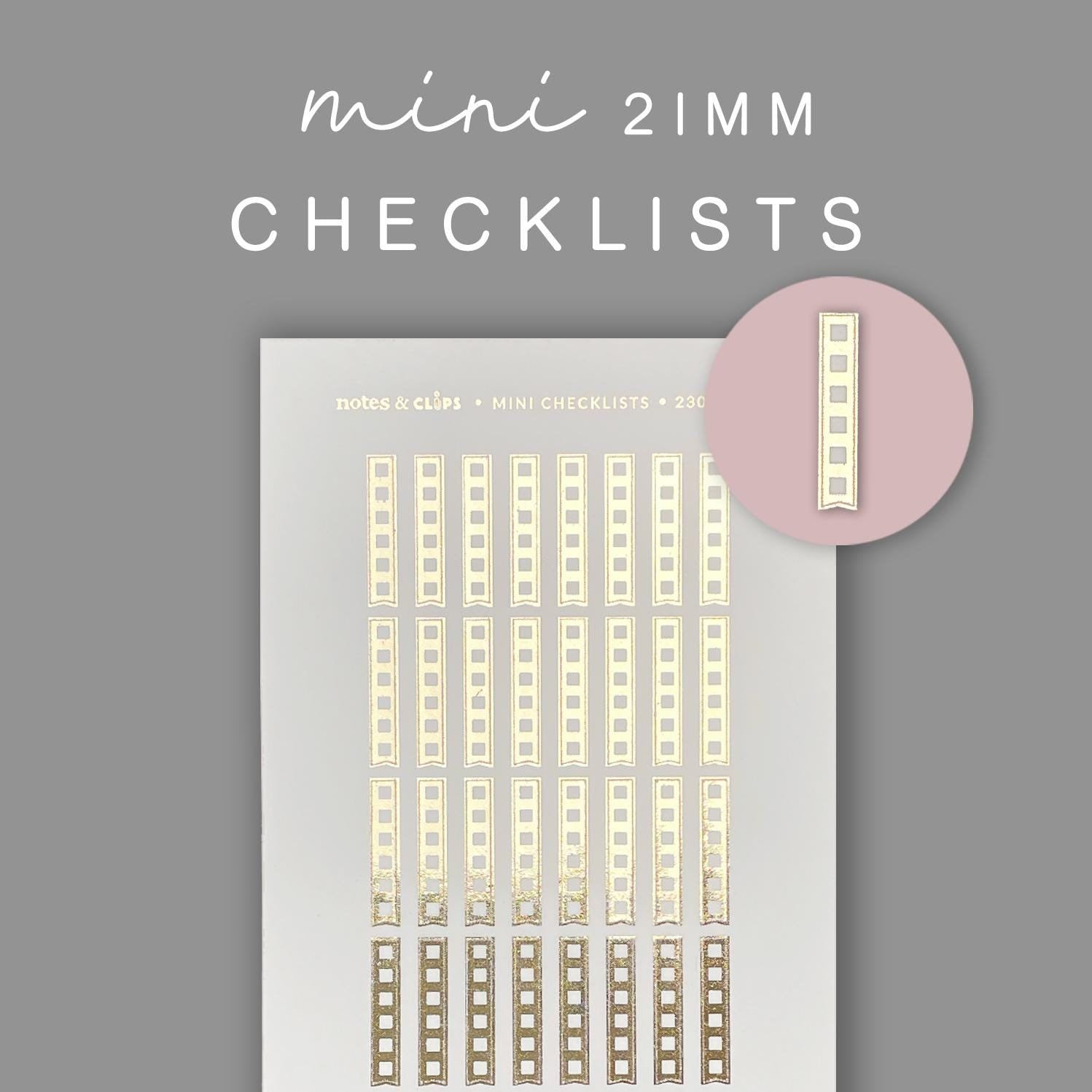 Mini Checklist Planner Stickers: Foiled List Stickers for Hobonichi Weeks