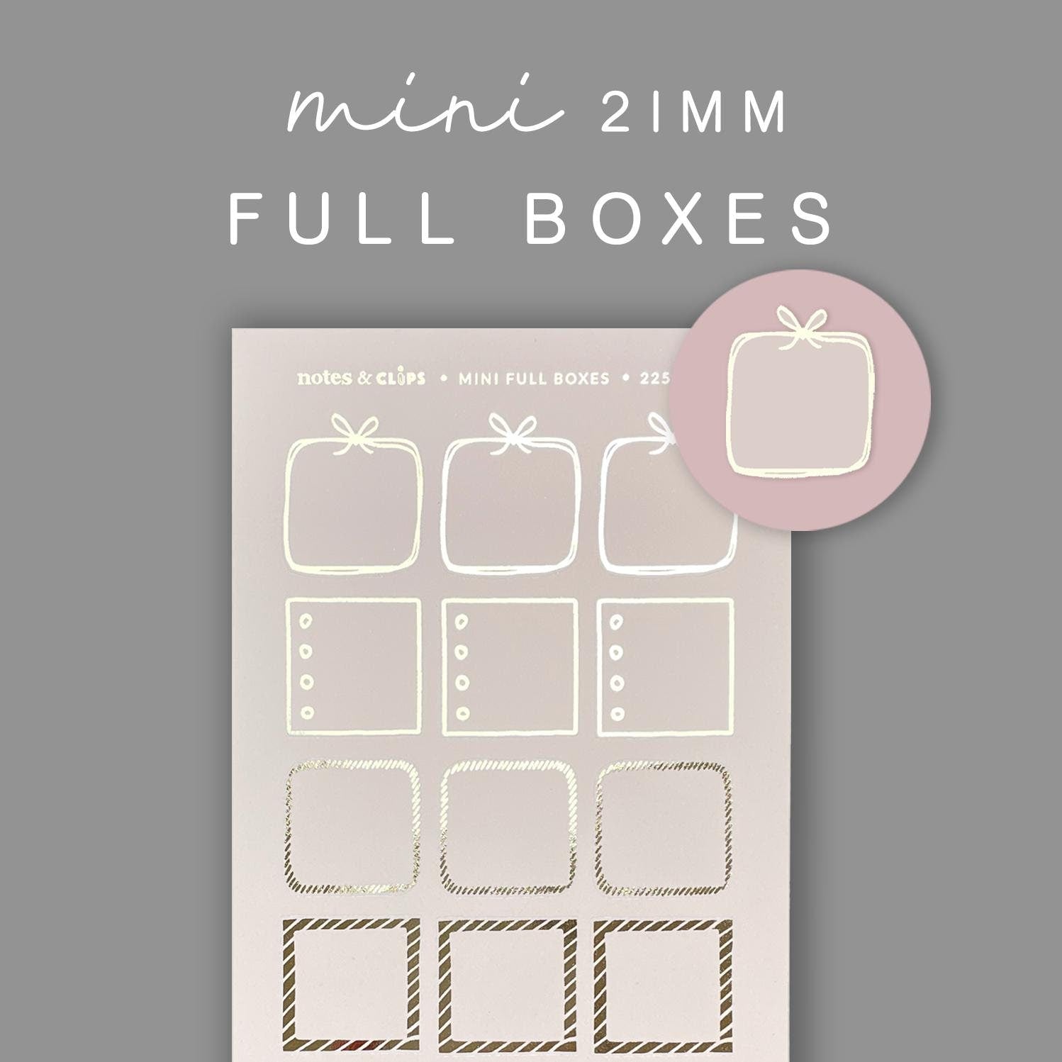 Blush Pink Foiled Mini Planner Stickers: Hobonichi Weeks (21mm)