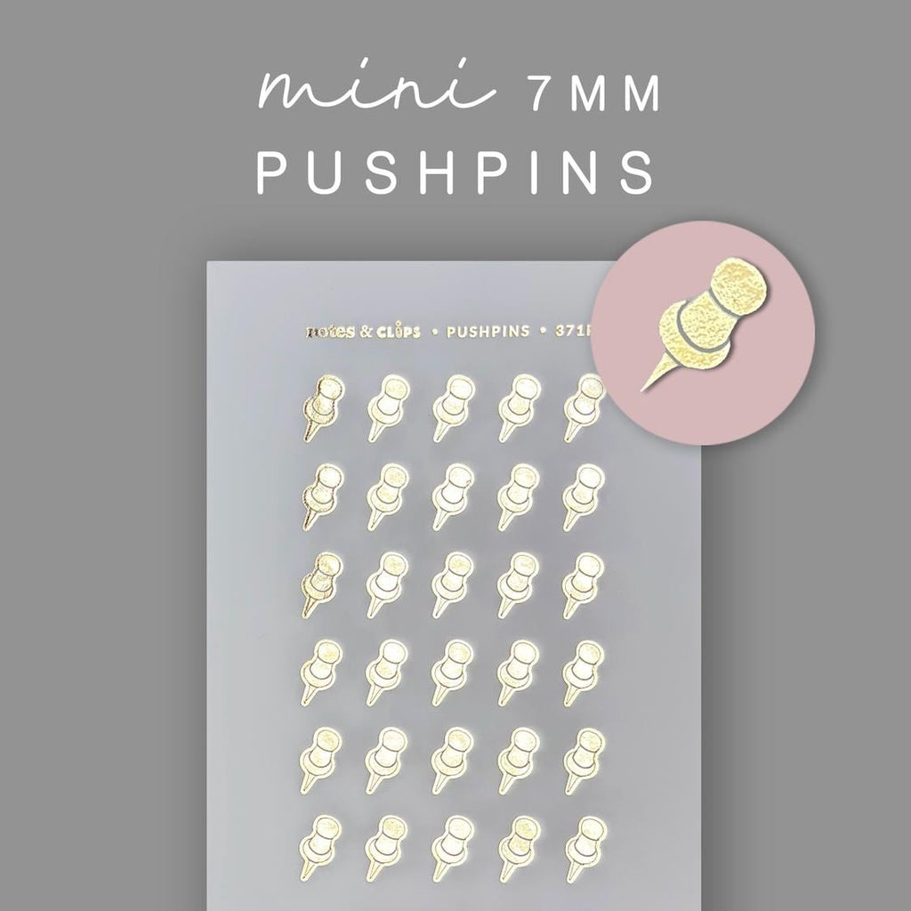 Foiled Pushpin Stickers - 30 Mini Planner Stickers