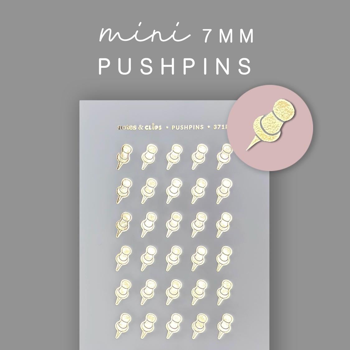 Foiled Pushpin Stickers - 30 Mini Planner Stickers